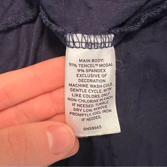 Women's Navy Blue Sleepwear Shirt pajama top Nordstrom brand women’s sz small - Picture 6 of 7